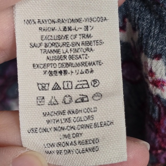 Free People Top Small Blue Flower Swing Tunic Keyhole Oversized Boho Beach Dress - Picture 7 of 14